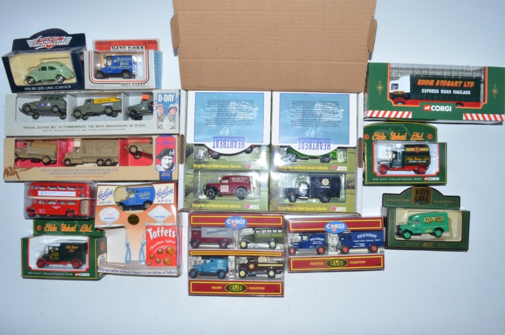 Collection of boxed diecast vehicles from Corgi, Lledo, Vanguard, Days Gone, Burago, EFE etc