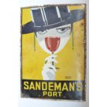 Enamelled sign "Sandeman's Port" W40.5xH58.4cm