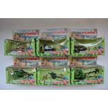 Collection of Britains Task Force soldier sets including 2 helicopters, field gun, Jeep and Land