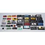 Collection of mostly 1:43 diecast model cars including Lledo, Hobbymaster, Maisto, Matchbox, etc