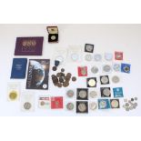 Selection of mixed GB coinage incl.1970 date set, 2000 £5 coin, 2007 diamond wedding crown,