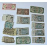 Selection of British Armed Forces banknotes, some US military banknotes and a few German and Italian