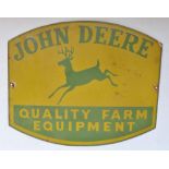 Enamelled sign "John Deere Quality Farm Equipment" W41xH33.5cm