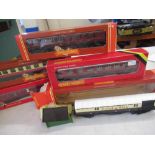Hornby R.440 GWR Operating Mail Coach Set, Hornby R.433 L.M.S. Coach 57; composite, Hornby R475 L.