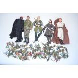Collection of five large scale action figures, including action man, Star Wars and Lord Of The Rings