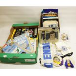 Collection of late 1960s/early 1970s Leeds United AFC memorabilia including pennants, pin badges,