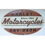 Enamelled sign "Harley Davidson Motorcycles since 1903" W61xH34.3cm