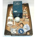 Boxed Royal Doulton figure Sophie HN3792, sml. Mine Host jug D6513, collection of Napcoware figures,