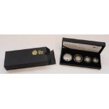 Royal Mint 2011 Britannia Four Coin Silver Proof set, encapsulated in original box with cert.