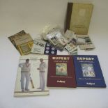 Pedigree collectors limited edition reproduction Rupert 1948/49 annuals, cigarette cards, theatre