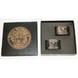 Pair of Versace silver napkin rings stamped 925, H4.5cm (2)