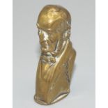 Late Victorian brass vesta in the form of W.E Gladstone, H5.5cm