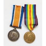 WWI medal pair of Victory and War medal awarded to 39143 Pte. J. Shaw Yorkshire Light Infantry