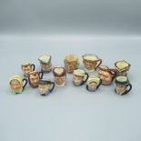 Collection of Royal Doulton Mini character jugs inc. 'Parson Brown', 'Oliver Twist', 'Dick