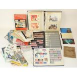 Album of unmounted used ERII GB pre-decimal and decimal, album of PO Picture card series cards,