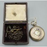 Swiss, retailed by J. W Benson, London, fine silver half Hunter key wound and set pocket watch