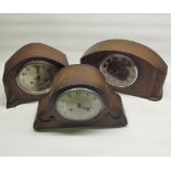 1930's mantel clocks - Haller 1930's oak cased chiming clock, oak cased chiming mantel clock, walnut