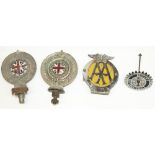 Four car badges, including two Royal Automobile Club Association badges, both H14cm, Rotary
