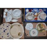 Bone china tableware including Wedgwood Ice Rose dinner service, Royal Doulton Nimbus plates, Spode,