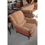 Collonio style semi back recliner chair with walnut finished frame