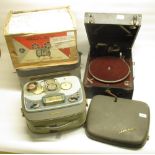 Grundig TK20 reel-to-reel player, Philips Type EL 3538 tape recorder, Bolex Paillard player and a