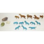 Eight 20th century Chinese turquoise glazed models of the eight horses of Wang Mu in various