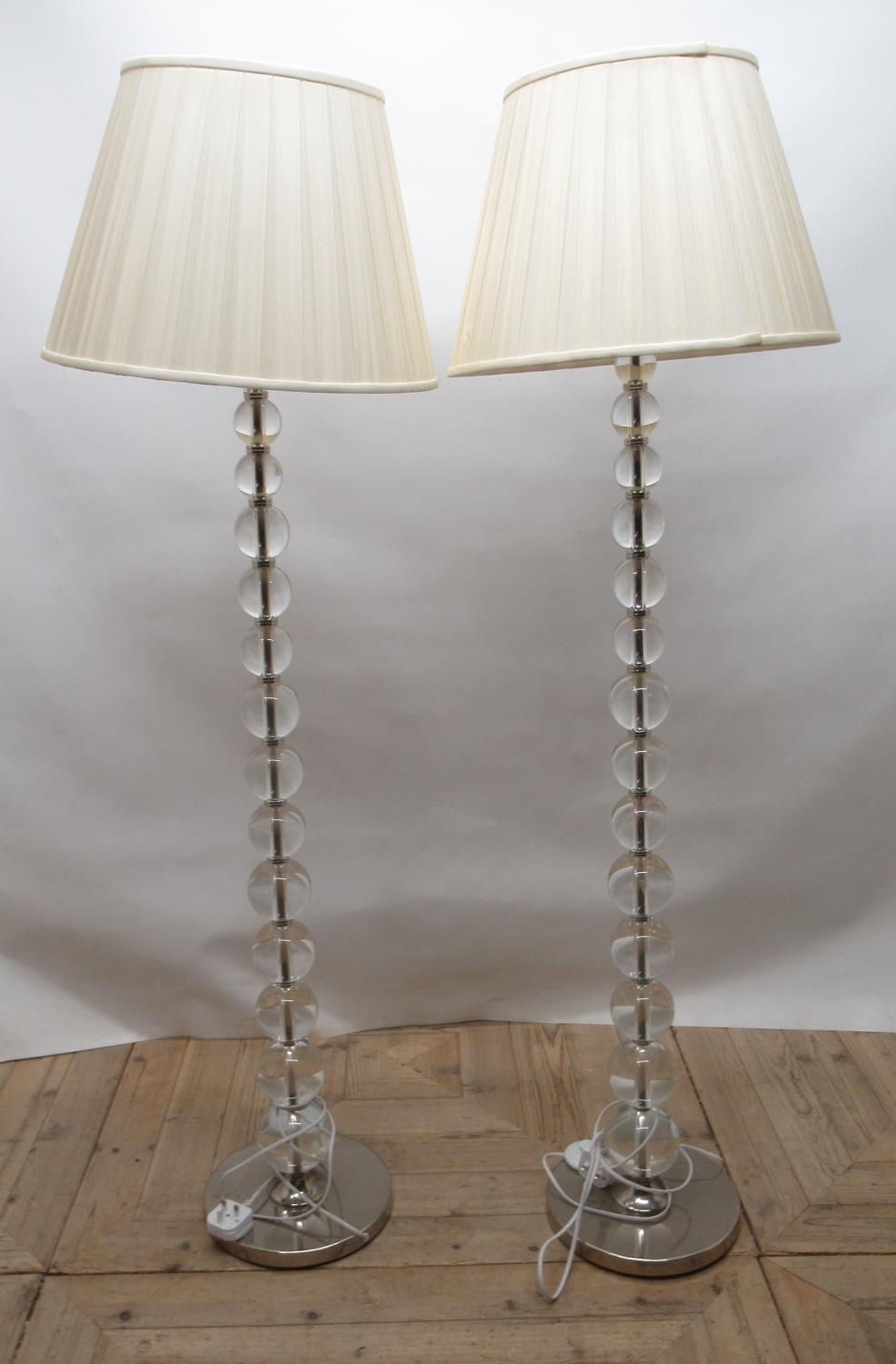 Pair of Laura Ashley Selby glass standard lamps