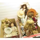 Collection of Leonardo Victorian style costume dolls, H54cm max (12)