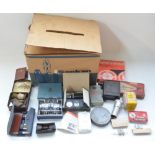 Collection of vintage photographic and film equipment including Sankyo Dualux 1000 Super 8 dual