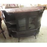 Victorian mahogany side board / display cabinet with central freeze drawer over two glazed