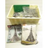 Large Lego style model of the Eiffel Tower by Lepin 1:300 scale, all bags sealed, another smaller