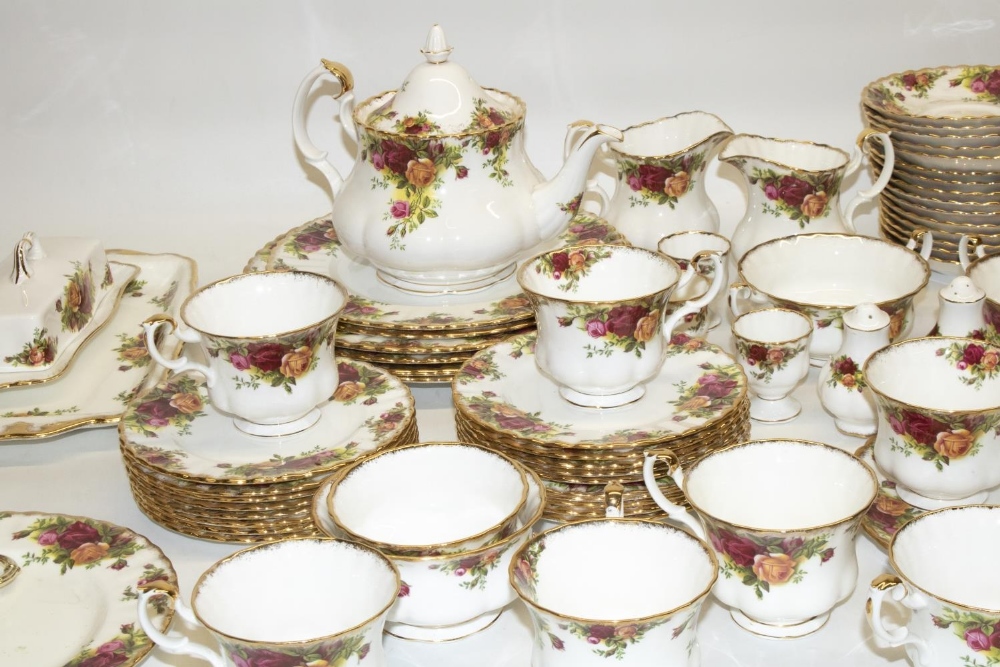 Royal Albert Old Country Roses dinner and tea ware, comprising: teapot, H17cm, teapot stand, fifteen - Image 2 of 3