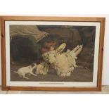 Late C19th Pears style print 'A Mischievous Puppy', coloured lithograph, 53cm x 78cm