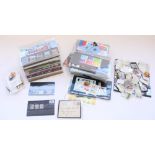 Collection of approx. 120 Royal Mail Mint Presentation Stamp packs in plastic concertina