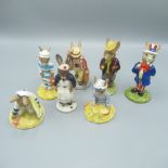 A collection of Royal Doulton 'Bunnykins' series figurines Nos. D85, DB50, 74, 154, 166, 177 &