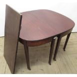 Pair of early C19th D-shaped side tables, on square tapered supports, W104cm D52cm H 74cm, with an