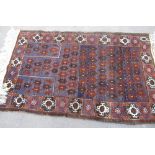 Multicoloured Afghan Prayer rug, field with alternating geometric border, 135cm x 86cm