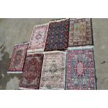 Seven contempary indopersuin prayer rugs W61cm X L101cm