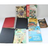 Six albums of mainly mid to late C20th world stamps and two reference books