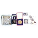 Edw.VII 1902 Coronation medallion in fitted case, selection of mainly ERII cupro nickel pre-