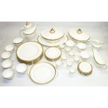 Collection of Royal Doulton Royal Gold pattern tableware H4980 comprising; cake plate 10 1/2", 2pt