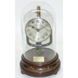 Early C20th Bulle type 800 day electromagnetic clock, silvered Arabic dial with outer minute