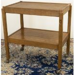 Alan "Acornman" Grainger, Acorn Industries of Brandsby - an oak tea trolley, two adzed tiers on