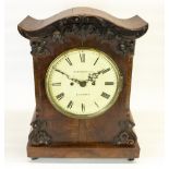 John Cockburn Richmond - George IV bracket clock, flame mahogany case with applied scroll foliate