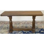 Robert "Mouseman" Thompson of Kilburn - an oak refectory style coffee table, adzed rectangular top