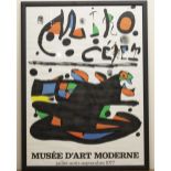 After Joan Miro (Spanish, 1893-1983): lithograph print poster for Musée d'art Moderne Juillet-Août