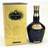 Royal Salute Blended Scotch Whisky, 21 tears Old The Sapphire Flagon, 700ml 40% v/v, in blue