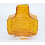Geoffrey Baxter for Whitefriars - a 'TV' 9677 textured tangerine glass vase, c1967, H17cm