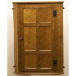 Alan "Acornman" Grainger, Acorn Industries of Brandsby - an adzed oak corner cupboard, single six