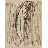Laurence Stephen Lowry (British 1887-1976); Figure study, felt tip pen on verso of paper
